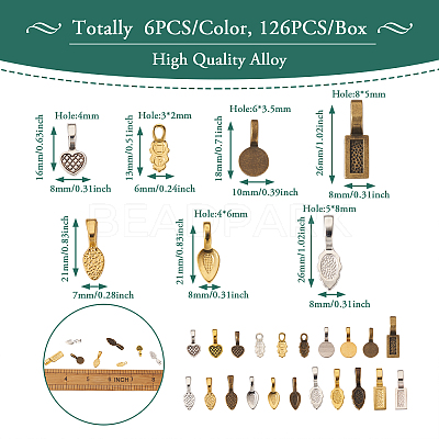 Alloy Glue-on Flat Pad Bails for Pendant Making PALLOY-TA0001-41-1