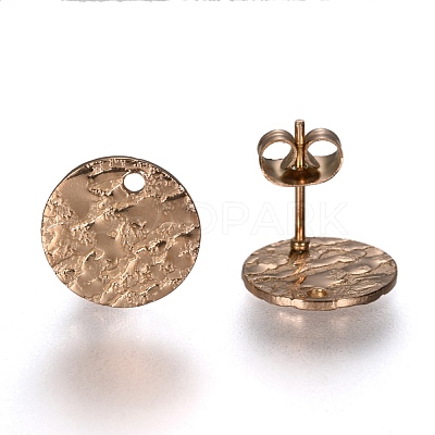 Ion Plating(IP) 304 Stainless Steel Stud Earring Findings STAS-I157-11B-RG-1