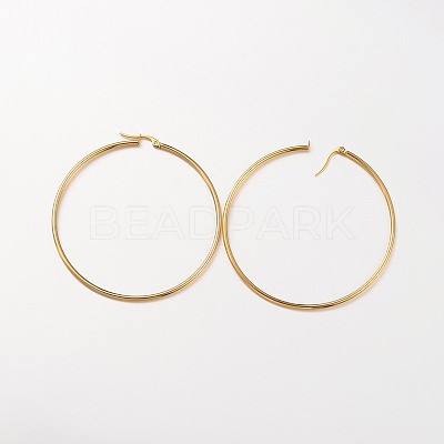 Ion Plating(IP) 304 Stainless Steel Hoop Earrings LS-EJEW-N0016-11G-L-1