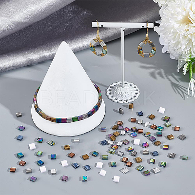 500Pcs 10 Colors Electroplate Glass Seed Beads SEED-PH0002-61-1