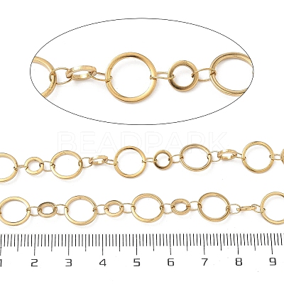 304 Stainless Steel Ring Link Chains CHS-G044-05G-01-1