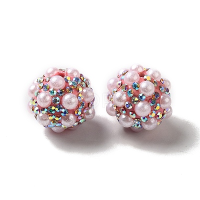Polymer Clay Rhinestone Beads RGLA-D050-01H-1