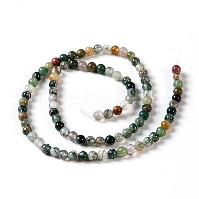 Round Natural Indian Agate Beads Strands G-S122-4mm-1