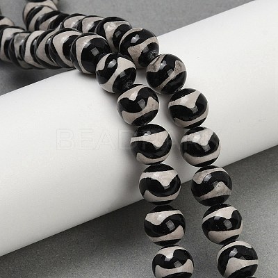 Tibetan Style dZi Beads Strands G-U022-A01-10mm-1
