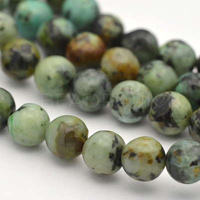 Natural African Turquoise(Jasper) Round Beads Strands G-D665-6mm-1
