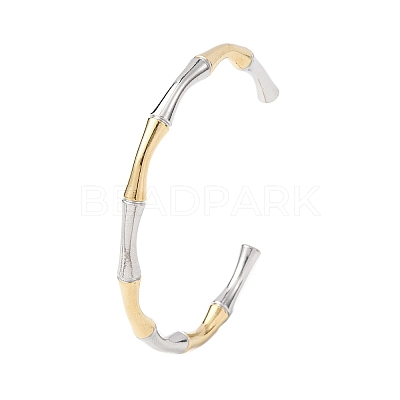 304 Stainless Steel Cuff Bangles BJEW-B150-01GP-1