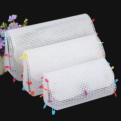 DIY Rectangle-shaped Plastic Mesh Canvas Sheet PURS-PW0001-603B-1