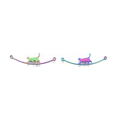 Rack Plating 201 Stainless Steel Connector Charms STAS-N098-094M-1