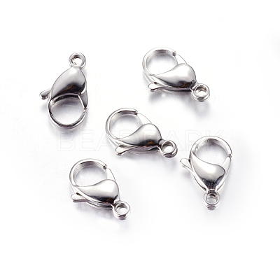 Tarnish Resistant 304 Stainless Steel Lobster Claw Clasps STAS-AB19-1