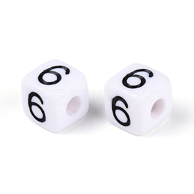 Opaque Acrylic European Large Hole Beads SACR-N020-01B-07-1