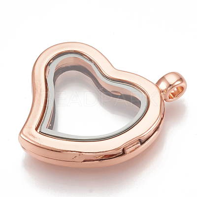 Alloy Magnetic Locket Pendants PALLOY-T052-13RG-1