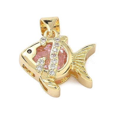 Brass Micro Pave Cubic Zirconia Pendants KK-F930-16G-01-1