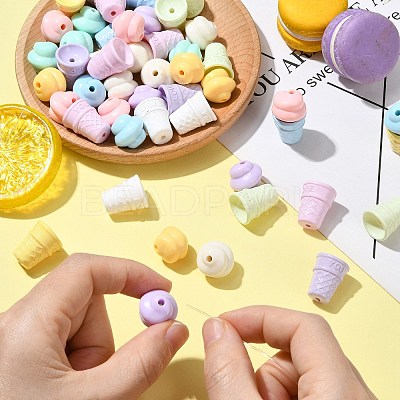 60Pcs 2 Styles Opaque Acrylic Beads SACR-CJ0001-86-1