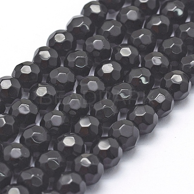 Natural Obsidian Beads Strands G-P335-14-6mm-1