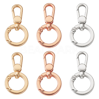 6Pcs 3 Colors Alloy Swivel Clasps FIND-TADJ0001-15-1