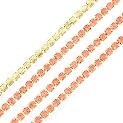 Brass Rhinestone Strass Chains CHC-N017-003B-B03-1