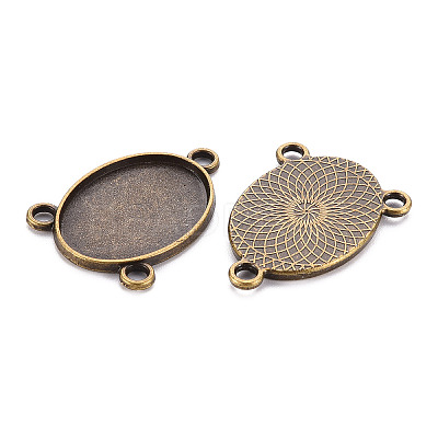 Tibetan Style Alloy Cabochon Connector Settings LS-S-TIBE-Q079-18x25-AB-1