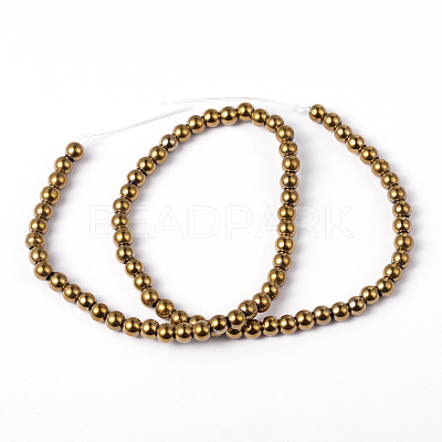 Non-Magnetic Synthetic Hematite Beads Strands G-G091-6mm-1-1