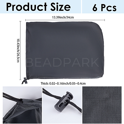 6Pcs Waterproof Dustproof Oxford Cloth Rearview Mirror Protective Cover ABAG-CN0001-64-1