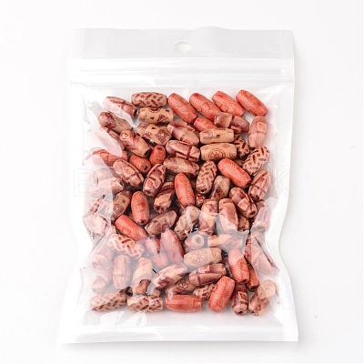 Printed Natural Wood Beads X-WOOD-R246-M-1