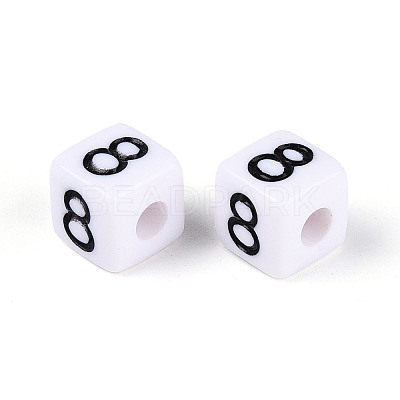 Opaque Acrylic European Large Hole Beads SACR-N020-01B-09-1