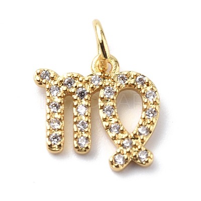 Brass Micro Pave Cubic Zirconia Charms ZIRC-F131-16G-01-1