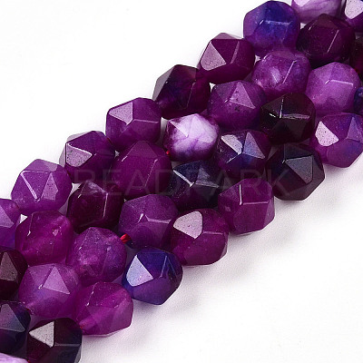 Dyed Natural White Jade Beads Strands X-G-T139-8mm-45L-1
