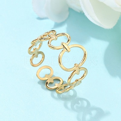 Ion Plating(IP) Adjustable 304 Stainless Steel Finger Rings X-RJEW-L102-05G-1