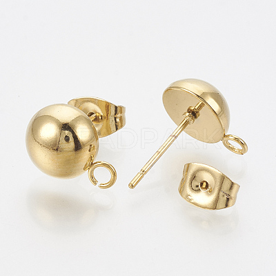 201 Stainless Steel Stud Earring Findings X-STAS-Q225-16G-8mm-1
