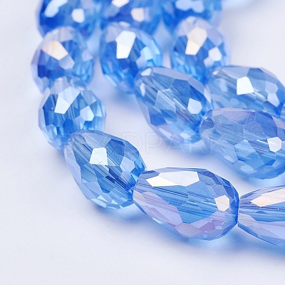 Electroplate Glass Beads Strands LS-EGLA-D015-15x10mm-10-1