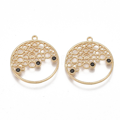 Brass Filigree Pendants KK-T038-345G-02-1