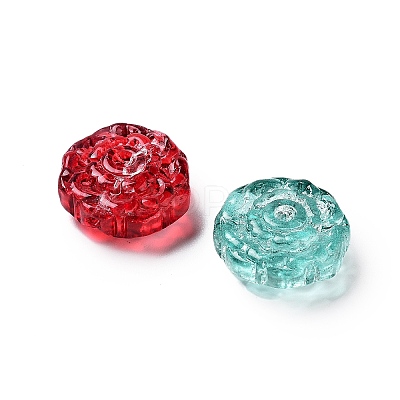 Spray Painted Transparent Glass Beads GLAA-D038-01A-1