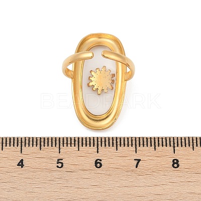 304 Stainless Steel Resin Cuff Rings for Women RJEW-D305-02G-1