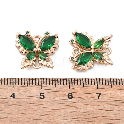 Brass Glass Connector Charms KK-B125-08G-05-1