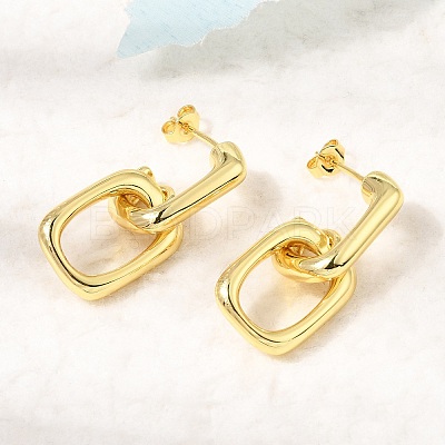 Brass Stud Dangle Earrings KK-CBAB173-01G-1