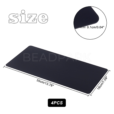 4Pcs Rectangle Acrylic Sheet OACR-PH0001-80C-1