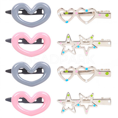 20Pcs 4 Style Plastic Snap Hair Clips PHAR-CP0001-24-1