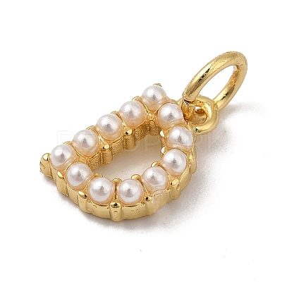 Rack Plating Brass with ABS Plastic Imitation Pearl Charms KK-B092-30D-G-1