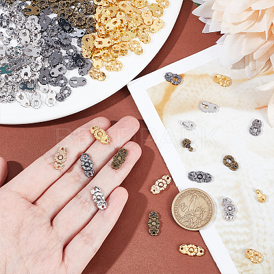 80 Sets 5 Colors Flower Alloy Snap Lock Clasps FIND-NB0004-03-1