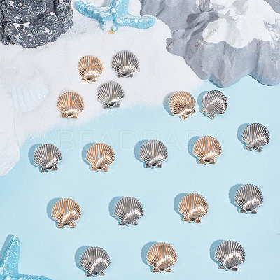 40Pcs 2 Colors 1-Hole Alloy Shank Buttons BUTT-CY0001-28B-1
