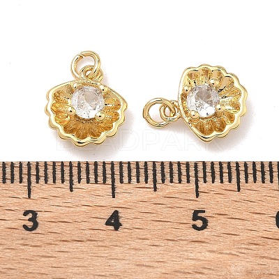 Brass Micro Pave Cubic Zirconia Charms KK-A291-12D-G-1