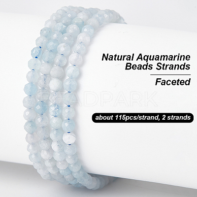 2 Strands Natural Aquamarine Beads Strands G-OC0005-41-1
