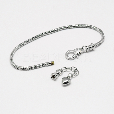 Brass European Style Bracelet Making X-MAK-R011-03P-1