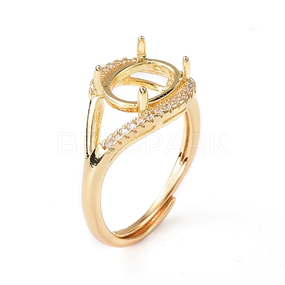 Adjustable Brass Solitaire Ring Settings KK-L193-02G-1