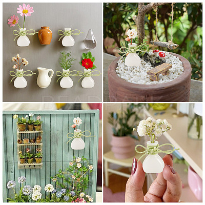 5Pcs Miniature Glass Vase Bottles with Polyester Cord AJEW-TAC00055-1