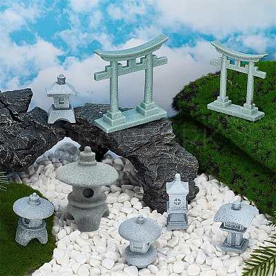 8Pcs 8 Styles PVC Lighthouse Display Decorations DJEW-FG0001-40-1