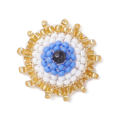 Seed Beads Beaded Charms PALLOY-MZ00307-1