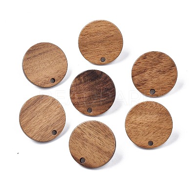 Walnut Wood Stud Earring Findings MAK-N033-008B-1