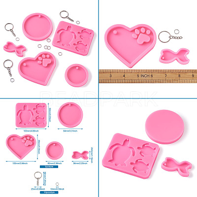 DIY Keychain Silicone Molds Kits DIY-TA0008-64-1