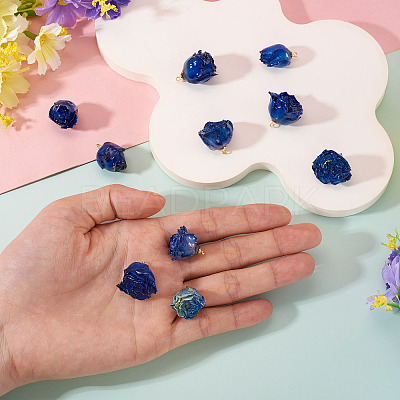 10Pcs Preserved Rose Pendants KY-TA0001-59A-1